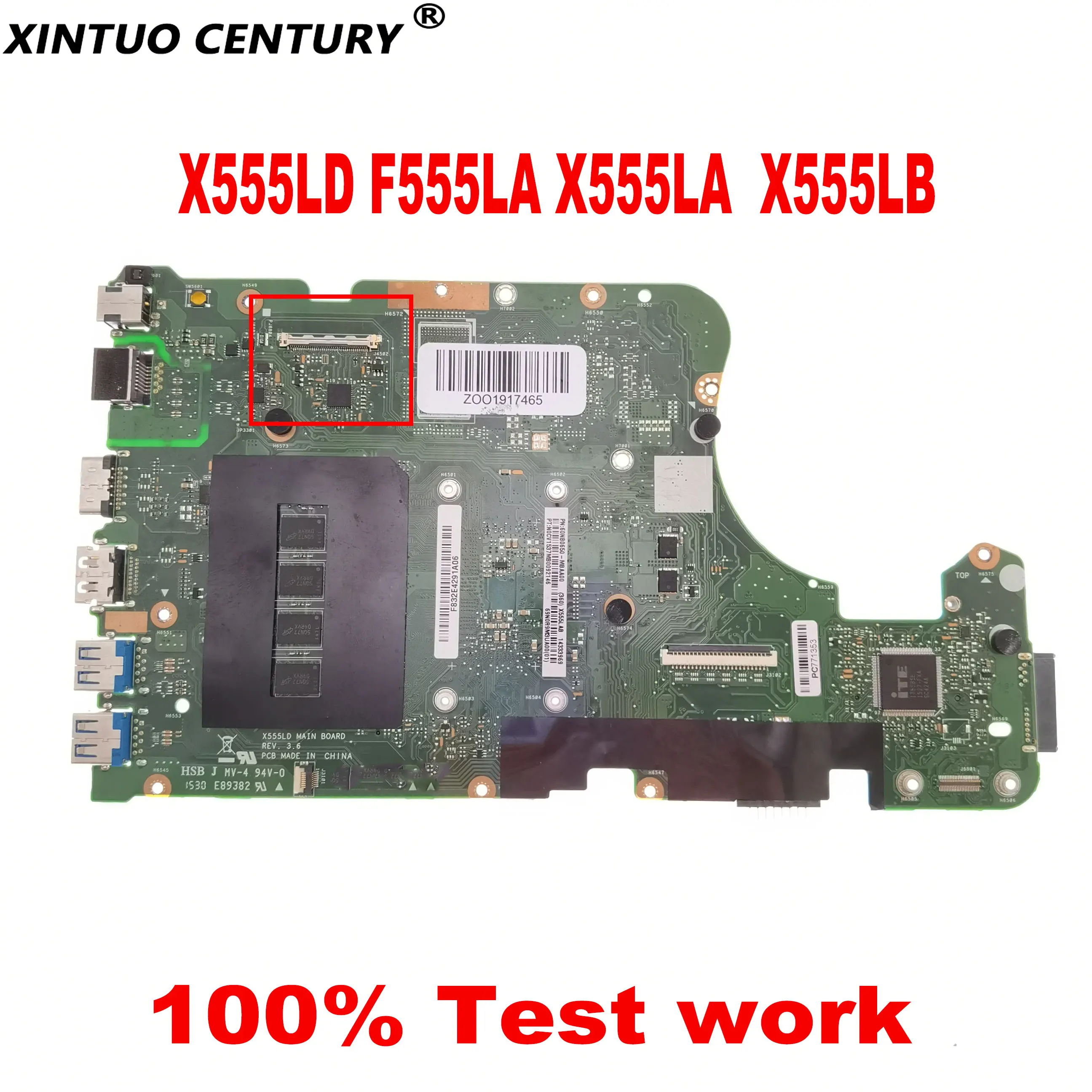 Imagem -02 - Placa-mãe do Portátil X555ld para Asus A555la K555la F555la X555lb Placa-mãe com Cpu i3 i5 i7 Ddr3 Testado