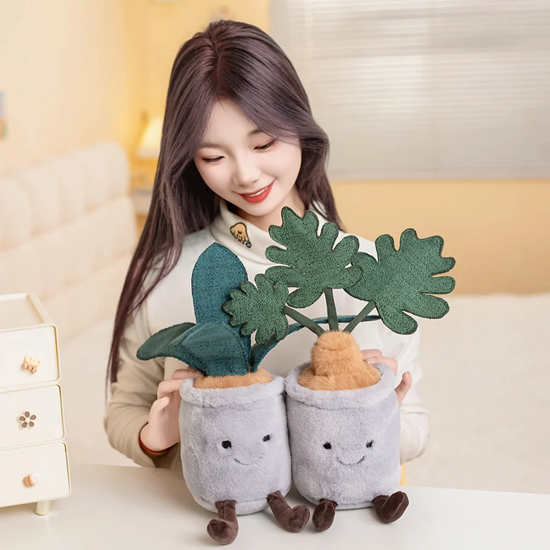 Alta qualidade planta verde tulipa suculenta travesseiro de pelúcia kawaii monstera planta animal de pelúcia macio huggable decoração presente de aniversário