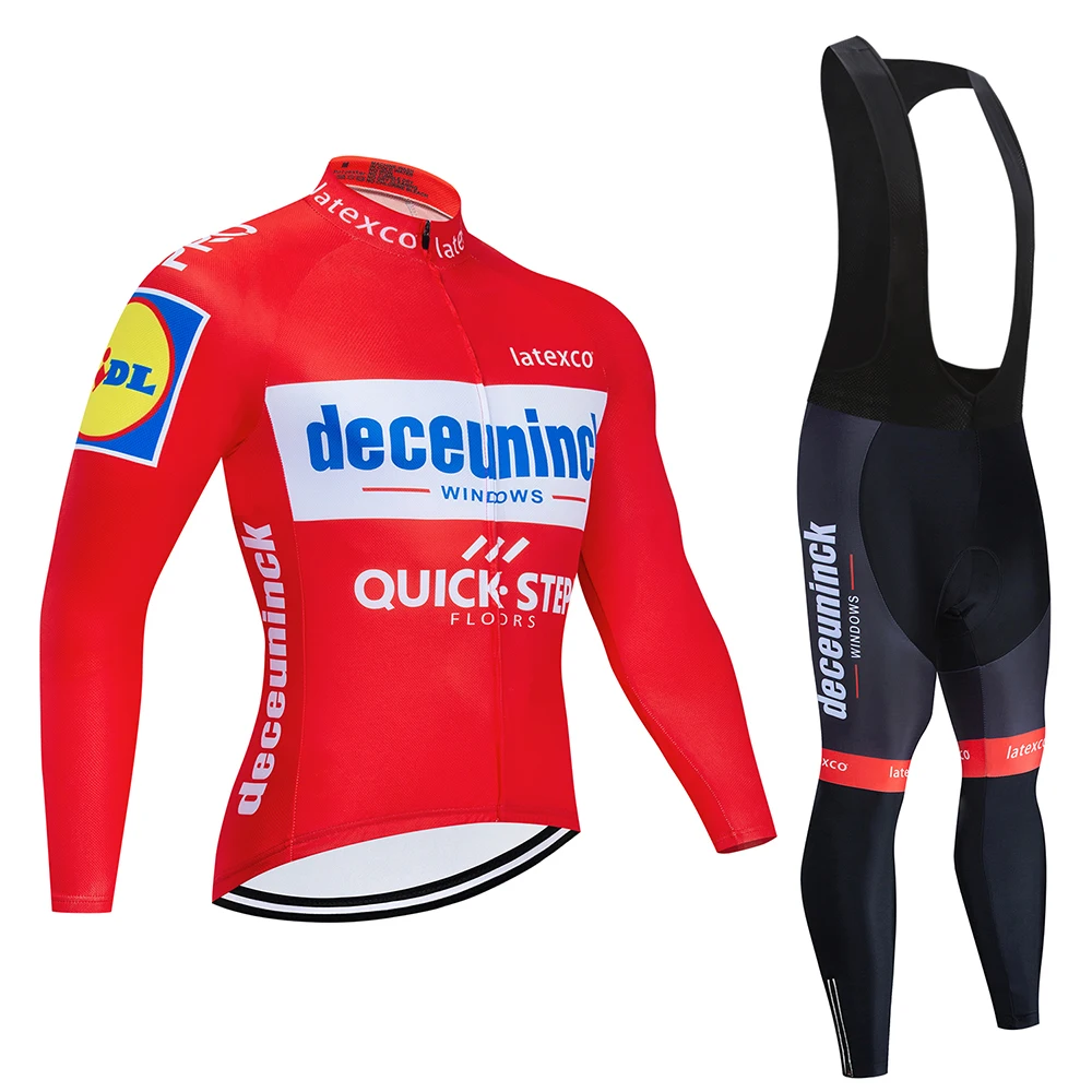 Quick step Cycling Jersey Set Long Sleeve Mountain Bike Clothes Wear Maillot Ropa Ciclismo Racing Bicycle Cycling Clothing