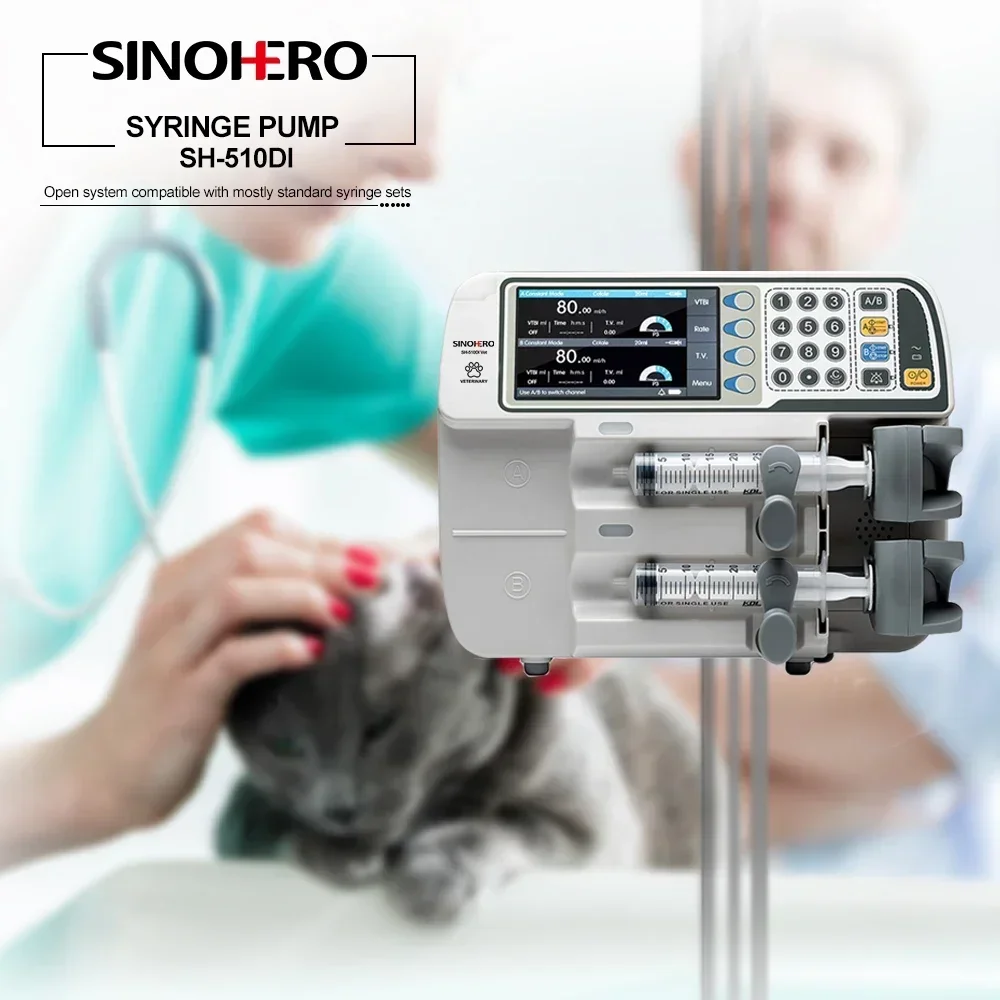 Veterinary Double Channel Lcd Display Syringe Infusion Pump Hospitals Intravenous Injection VET Medical Accessories