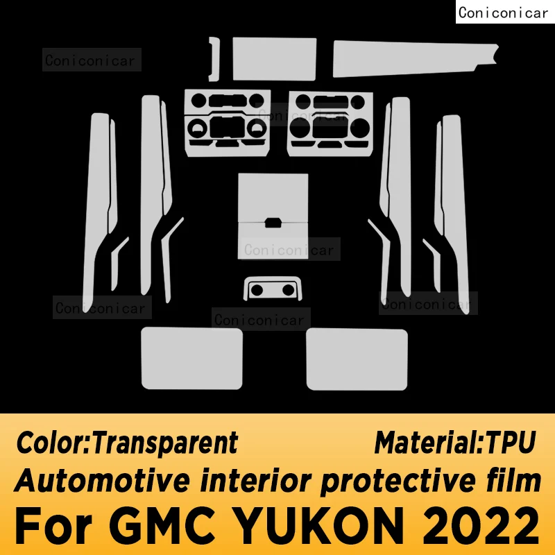 For GMC YUKON 2022 Gearbox Panel Navigation Automotive Interior Screen TPU Protective Film Cover Anti-Scratch Accessories