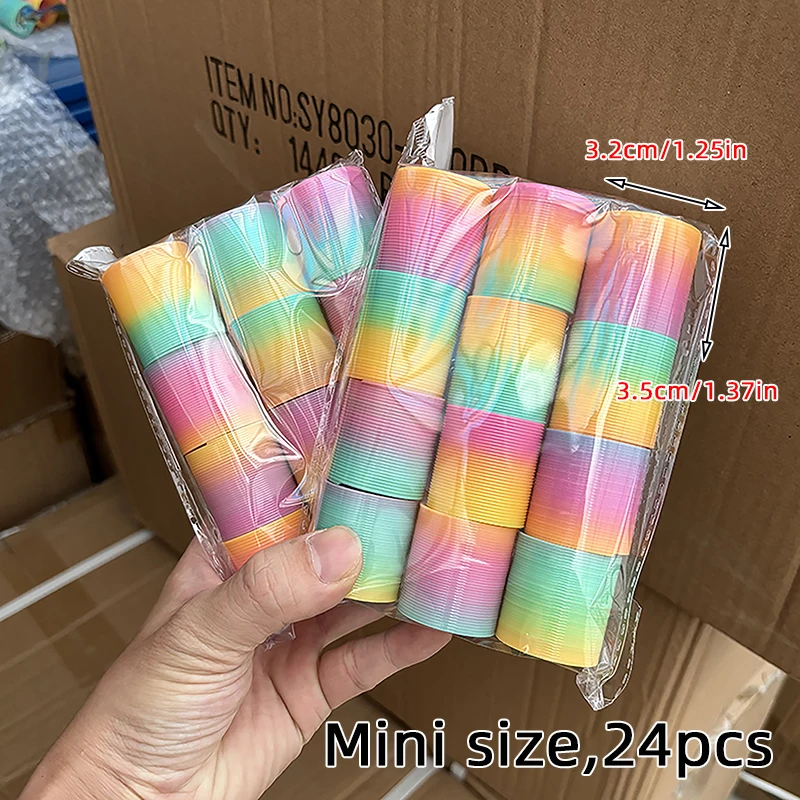 12/24PCS Regenbogen Magie Frühling Spielzeug Bunte Spule Party Gefälligkeiten für Kinder Geburtstag Pinata Füllstoffe Kindergarten Souvenir Geschenke groß – Detail 11