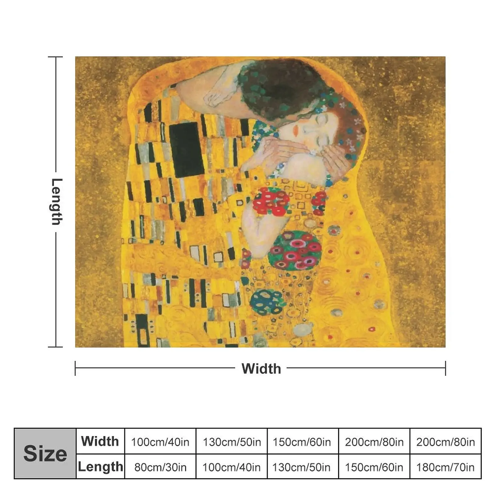 Gustav Klimt | The Kiss Throw Blanket Thins Stuffeds Blankets