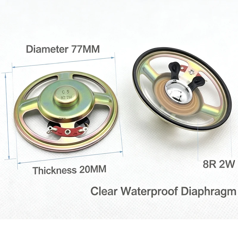 2 Stück/Set Neue Ultradünne Lautsprecher Wasserdicht 8 Ohm 2 Watt 2W 8R Lautsprecher Durchmesser 77MM 7,7CM Dicke 20MM – Detail 2