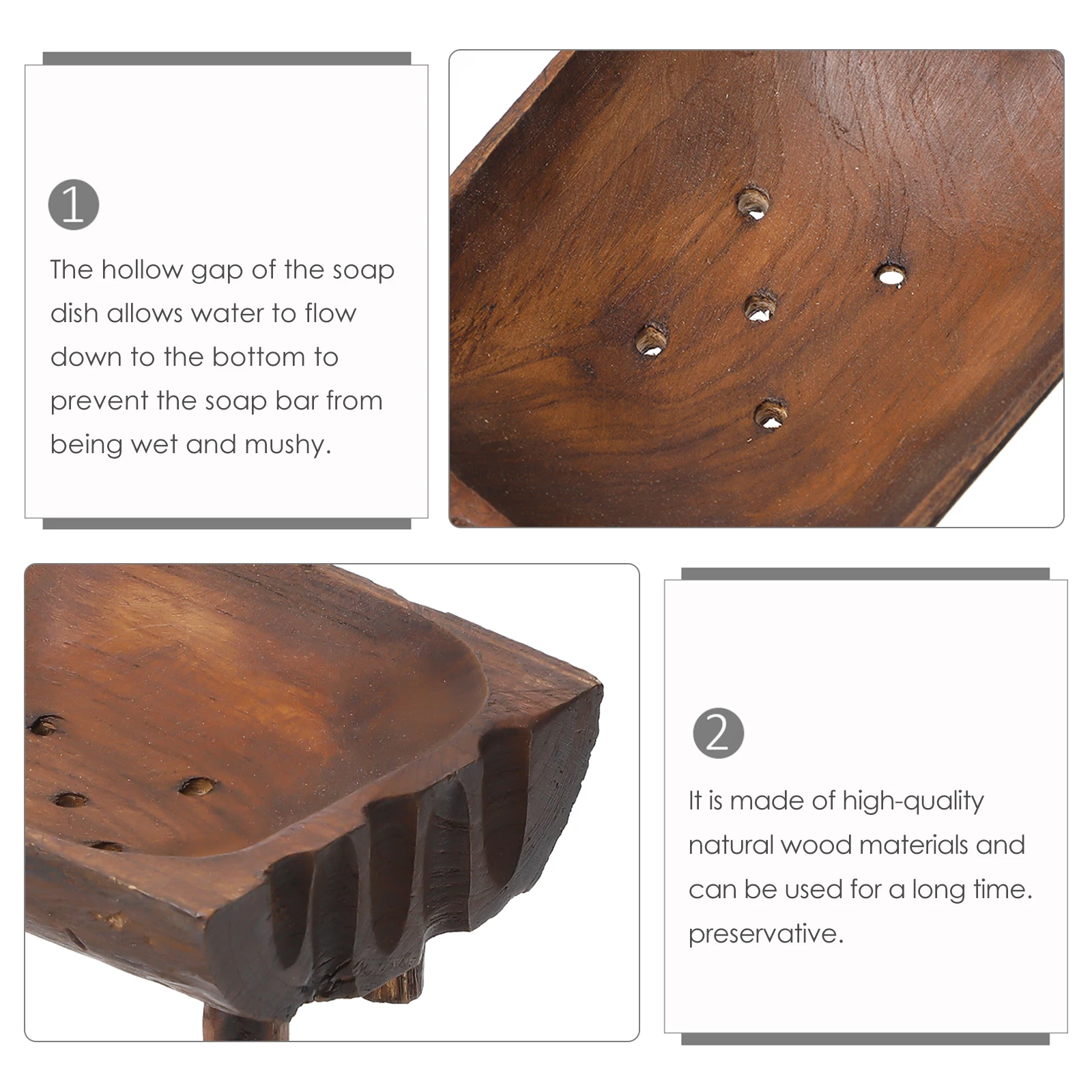 

Bracket Holder Portable Storage Teak Wood Bathroom Dish Tray Case Dish Wooden Soap Case Bathroom Soap Holder Ventilation