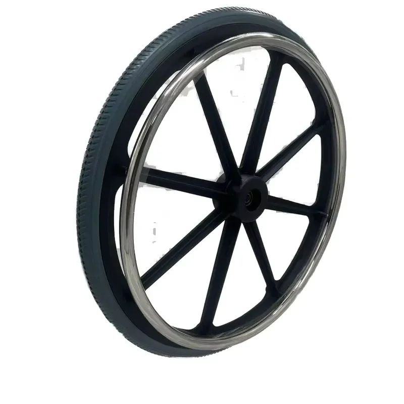 24 Inch Quick Release Rear Wheel MN20‑RW3 Wheelchair Accessory Magnesium Aluminum Spokes Black Red