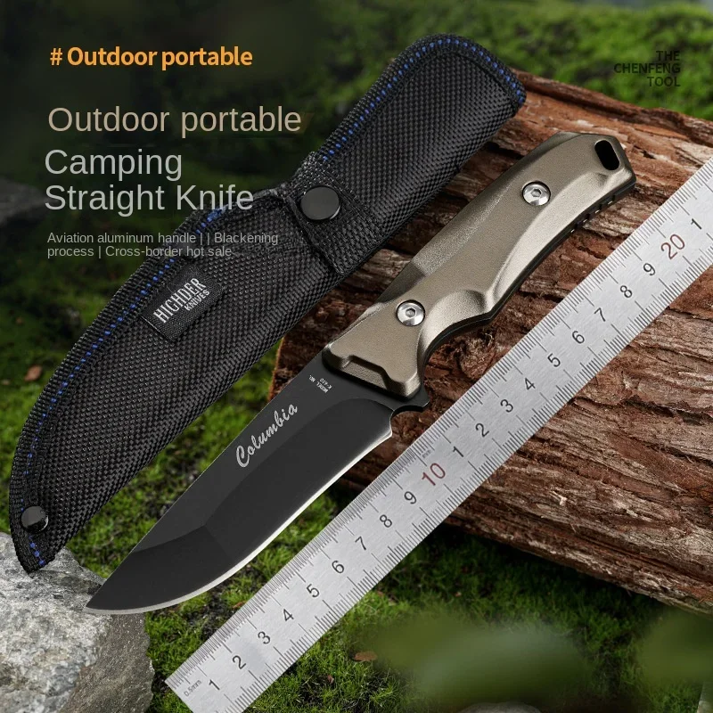 

Новинка 2025 года, уличный прямой нож, нож для выживания в дикой природе, инструмент EDC из нержавеющей стали, алюминиевая ручка