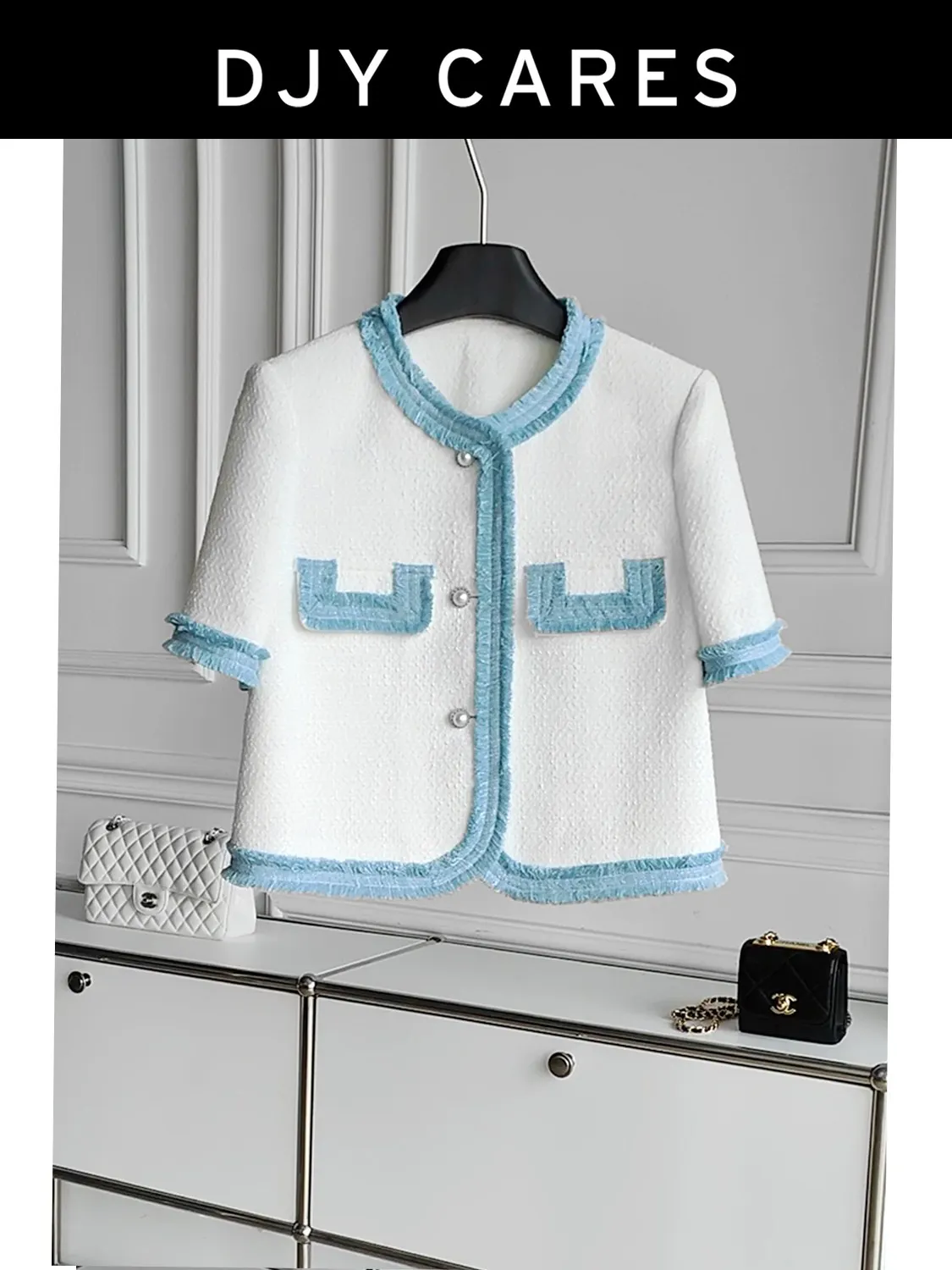 

Новый высококачественный тонкий топ с контрастной кисточкой и круглым вырезом, короткими рукавами, большой размер