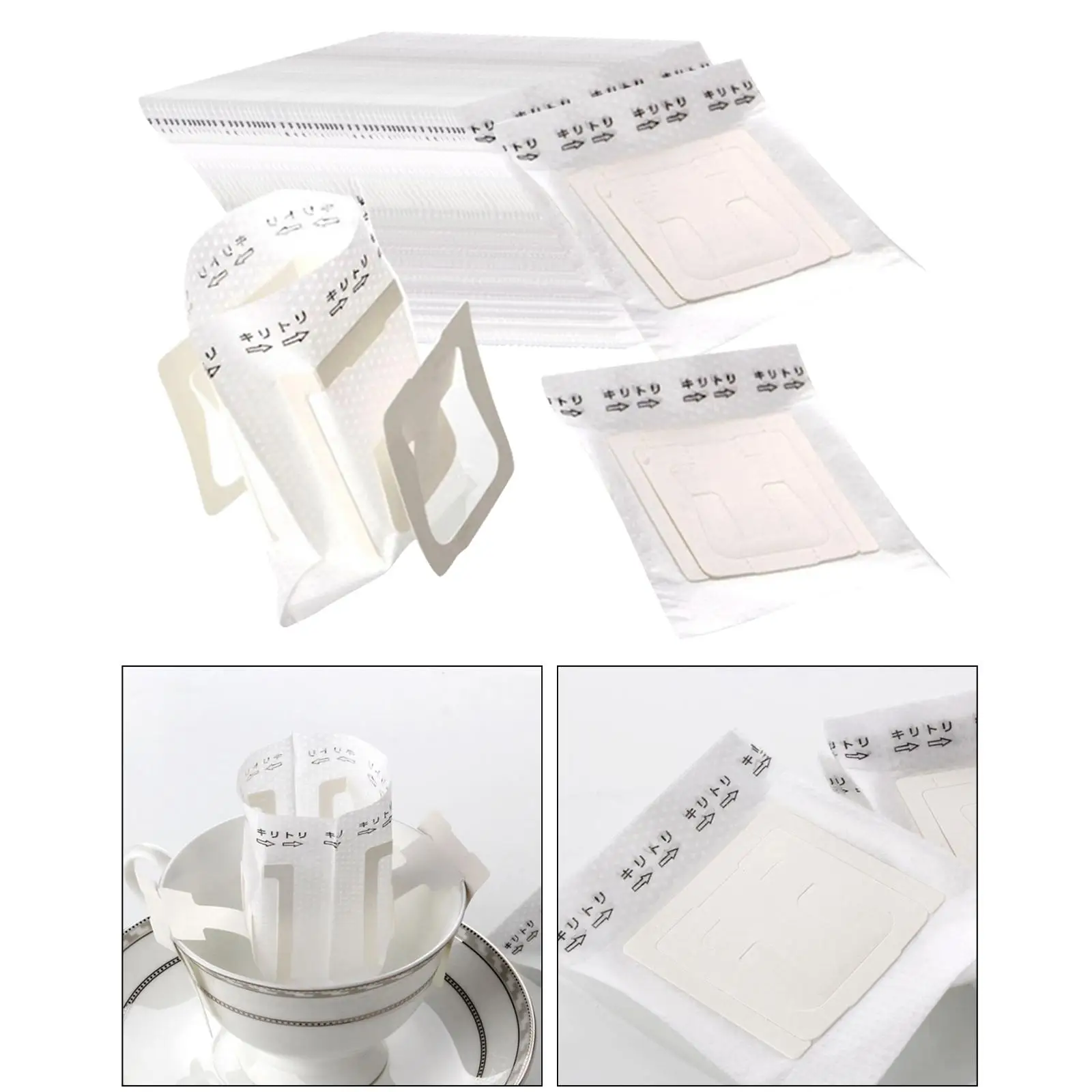 50x portátil pendurado orelha gotejamento filtro de café saco gotejador de papel para acampamento