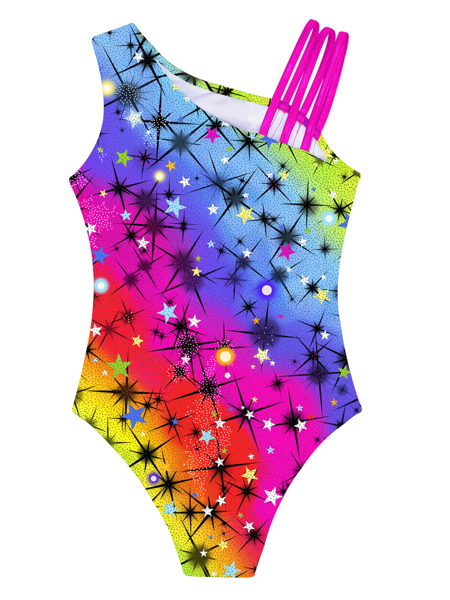 Kids Girls Gymnastics Leotards Sparkly Dance Tumbling Bodysuits Matching Shorts Outfit Athletic Unitards Biketards Activewear