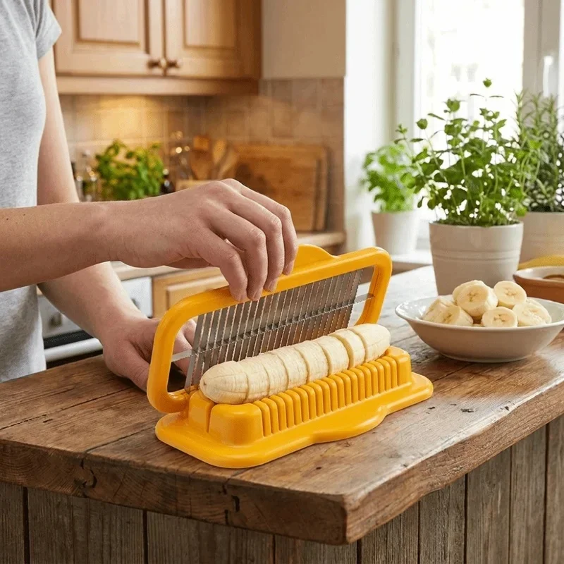 Creative Stainless Steel Ham Slicer Manual Efficient Hot Dog Slicer Time-Saving Sausage Helper Vegetable Slicing JJ4729