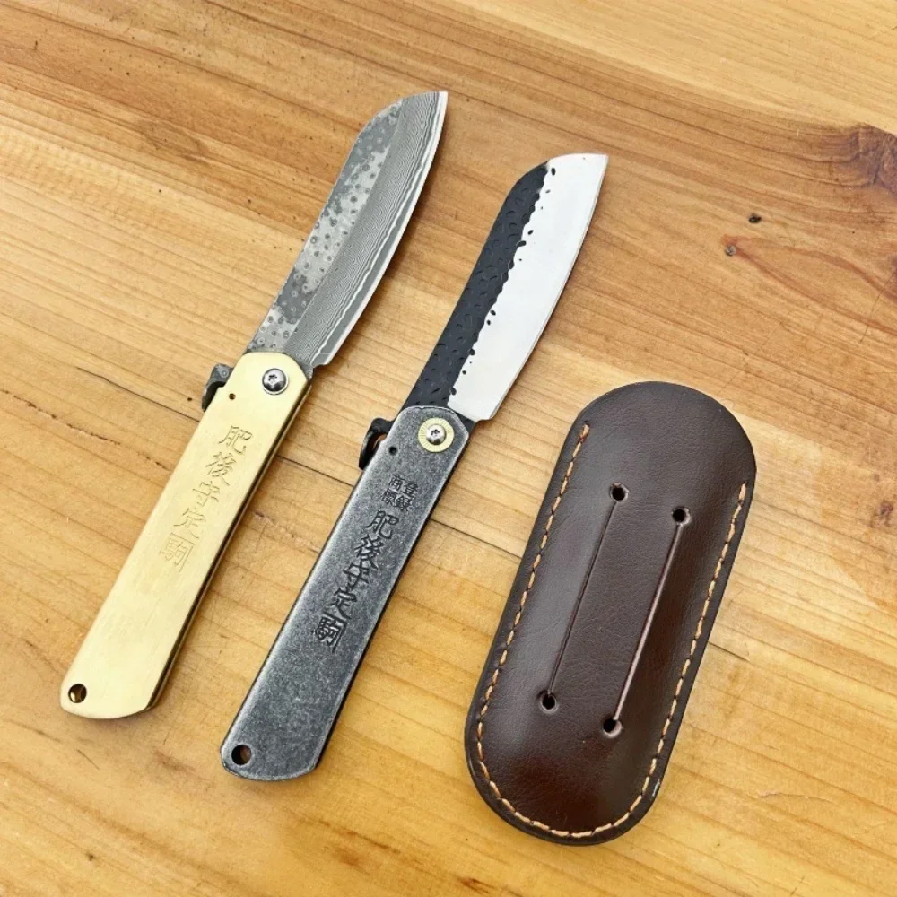 Higonokami-cuchillo plegable portátil de supervivencia al aire libre, autodefensa, hoja de acero afilada forjada a mano, herramienta multifunción de supervivencia en el campo