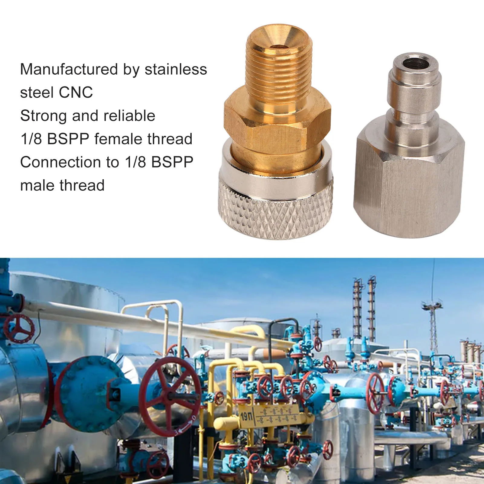 

Быстроразъемный разъем 1/8 BSPP, обработанная на станке с ЧПУ, быстроразъемная розетка из нержавеющей стали с прокладкой для пневматических предметов