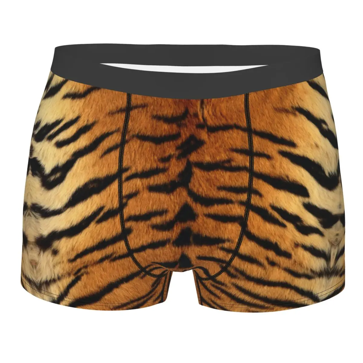 Custom Siberian Tiger Texture Pattern Underwear Men Breathable Wild Animal Boxer Briefs Shorts Panties Soft Underpants For Male