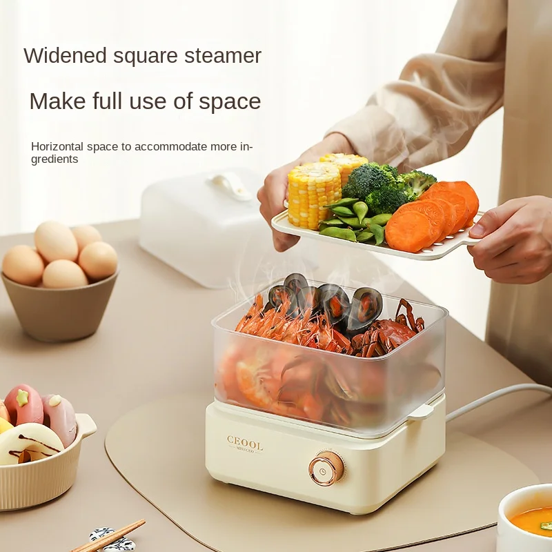 220V Electric Egg Steamer 2 Layers Automatic Food Steaming Cooker Home Multifunctional Egg Boiler For Breakfast