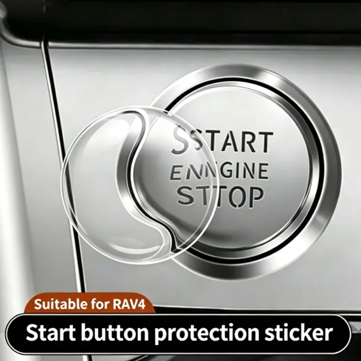 Protetor de Botão de Ignição Automotivo Transparente, Adesivo Universal para Partida e Parada para Todos os Veículos, Anti-riscos, Recorte DIY
