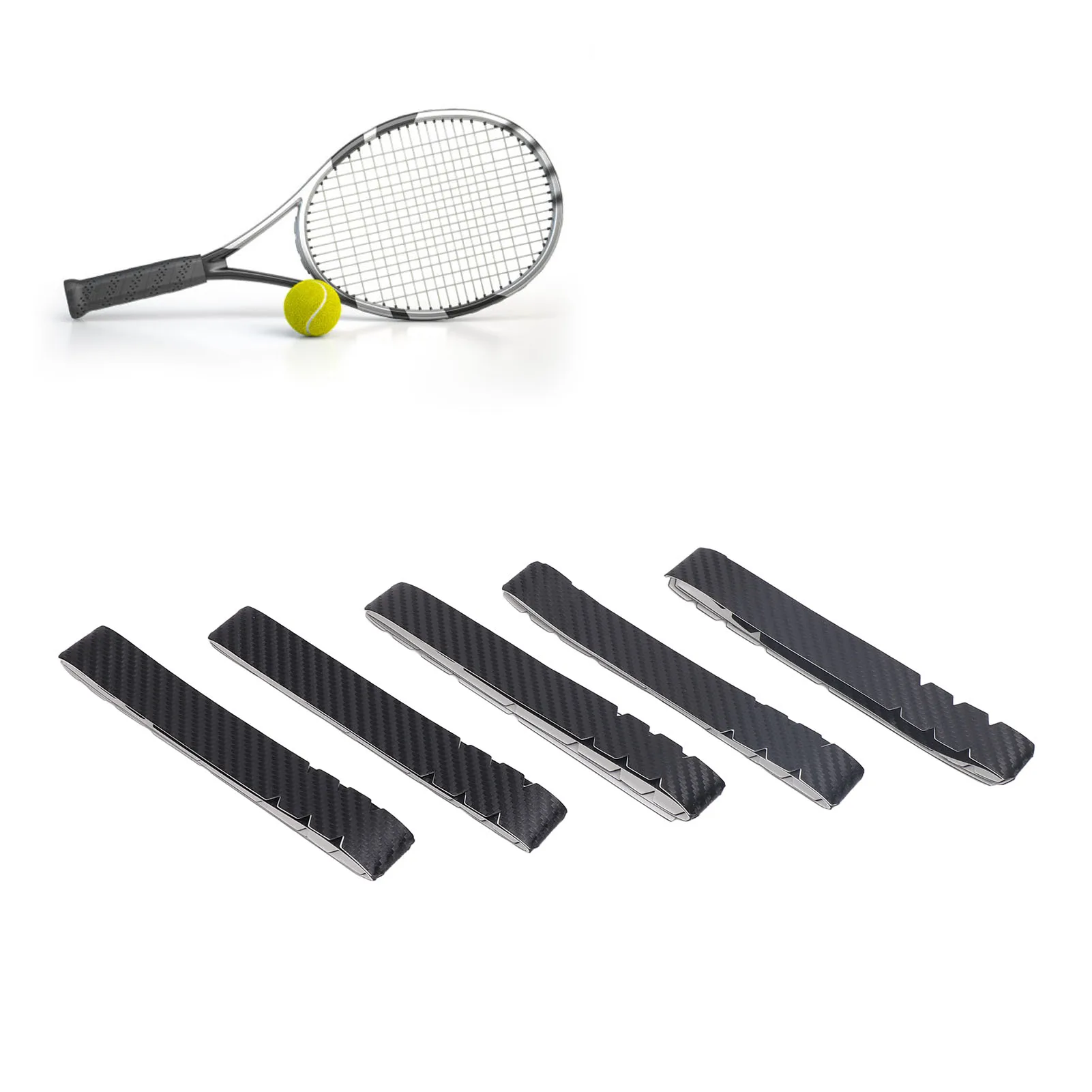 5PCS Pickleball Paddle Edge Tape 21mm PU Serrated Pickleball Paddle Head Frame Protector Edge Guard Fit Perfectly Curved Edges