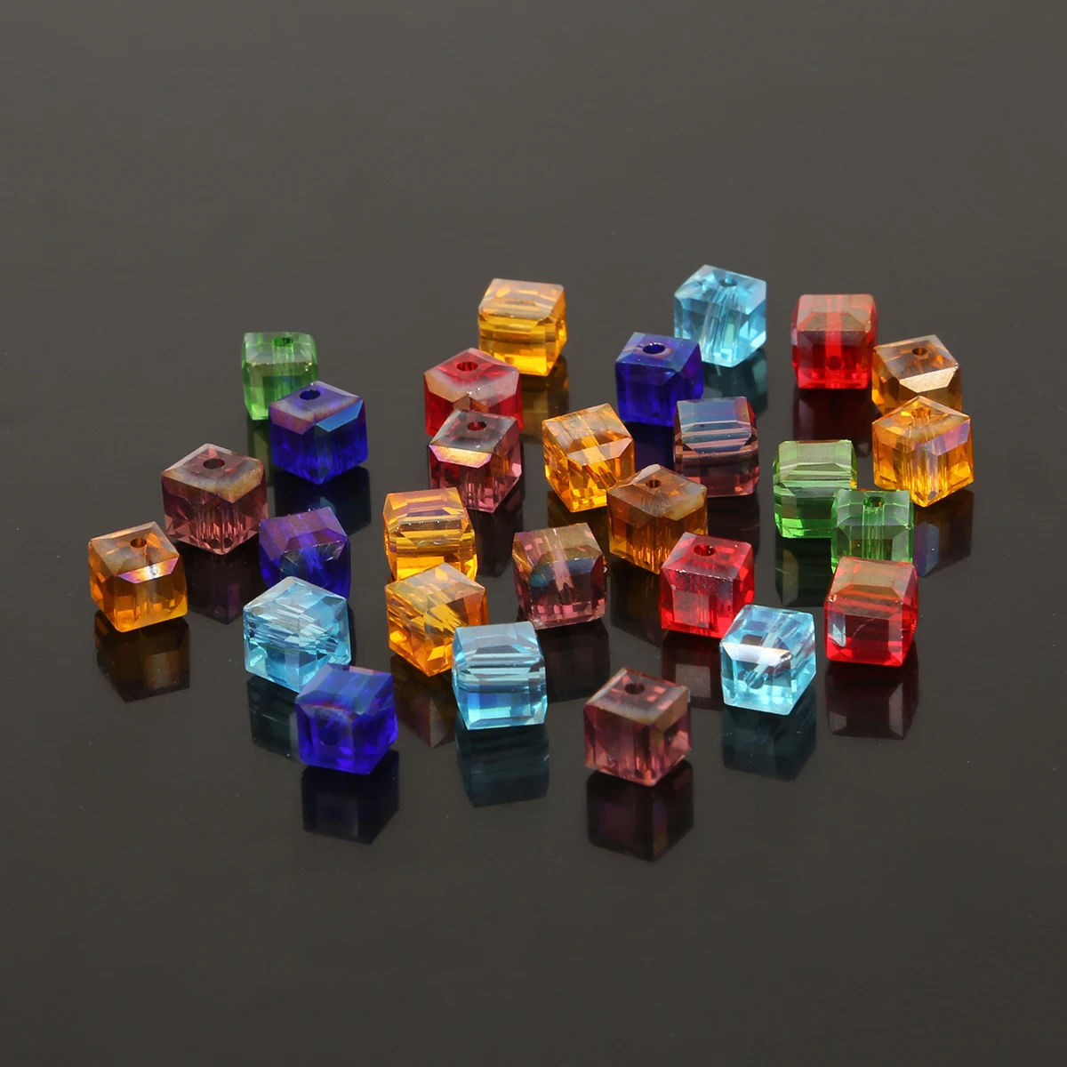 2/3/4/6/8mm Cube Square Faceted Czech Crystal Glass Loose Crafts Beads for DIY Jewelry Making Clothing Sewing Wholesale