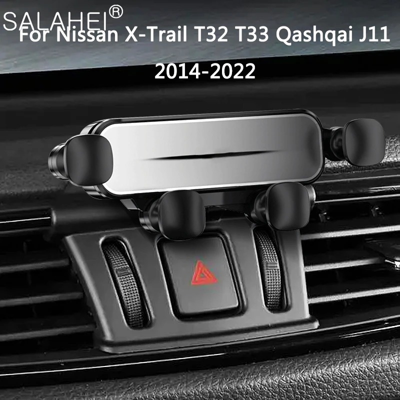 Car Mobile Phone Holder For Nissan Qashqai J11 2016-2022 X-Trail T33 2022+ T32 2014-2021 Air Vent GPS Gravity Navigation Bracket