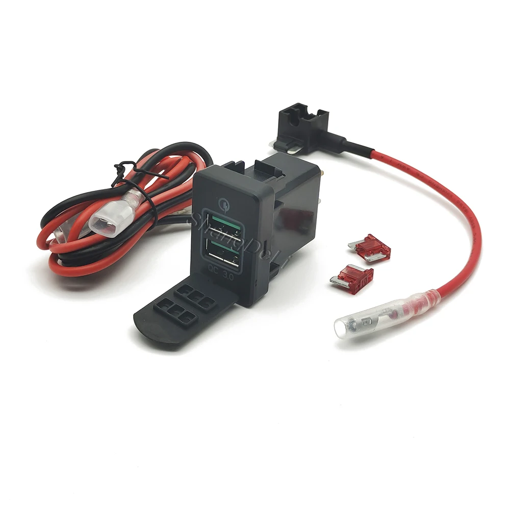 1PC Car QC3.0 USB Charger Dual Port Adapter Socket Fit For Honda CRV AVANCIER BREEZE 2017 - 2021 - view 5