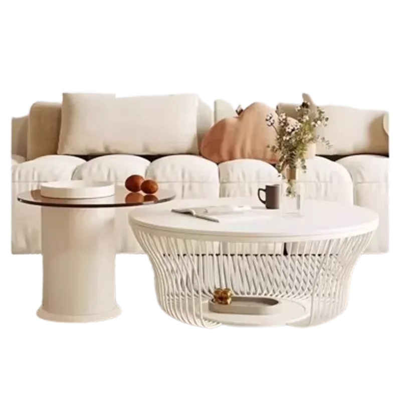 Design Nordic Living Room Coffee Table Simple White Aesthetic Small Coffee Table Mesa Lateral Apartamento Couchtisch Furniture