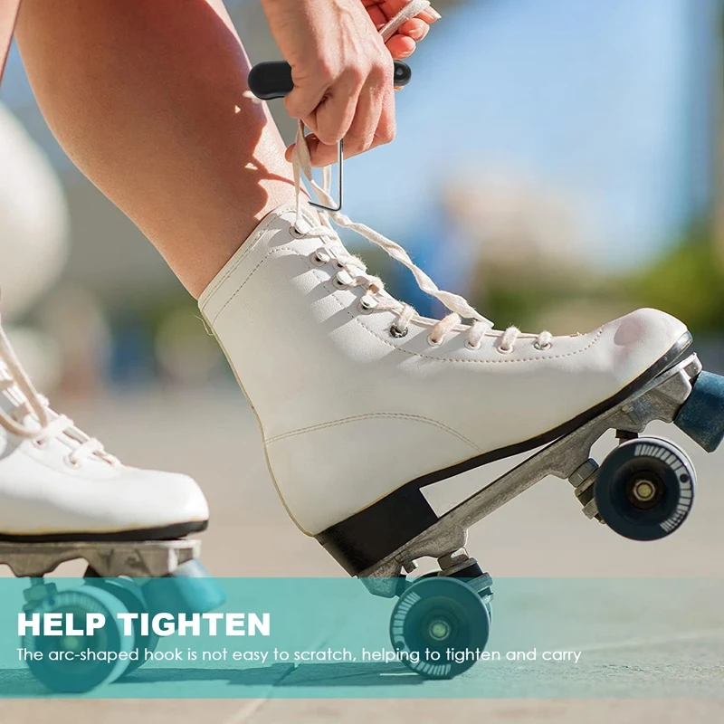 

Универсальный практичный инструмент для затягивания шнурков коньков с удлиненным крюком, прочный, портативный, с ручкой, для хоккея на льду