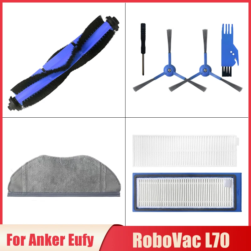 For Anker Eufy RoboVac L70 Robotic Vacuum Cleaner Replacement Side Brush Roller Brush Hepa Filter Mop Cloth Rags Accessories