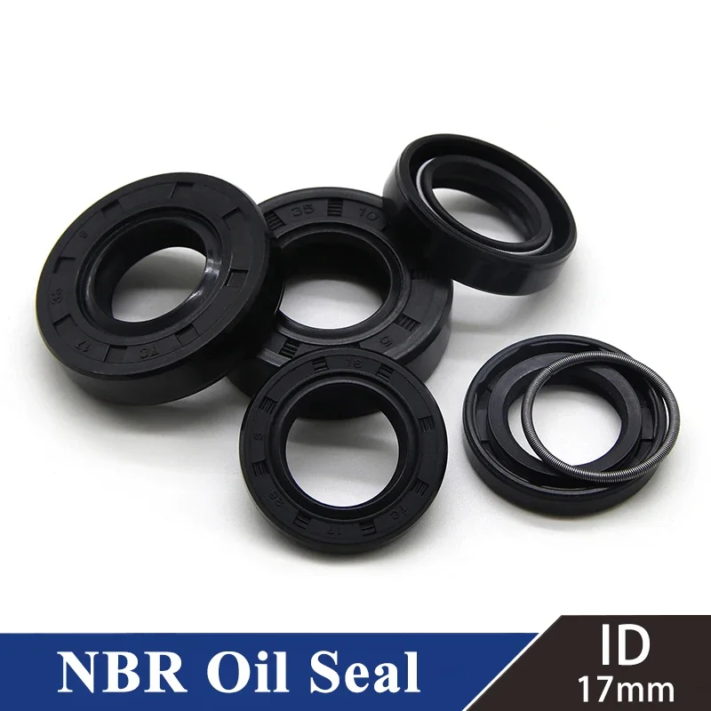 

2/5pcs ID 17mm NBR Oil Seal TC-17*25/27/28/30/32/35/40/45/47*5/7/8/10mm Nitrile Rubber Shaft Double Lip Oil Seals