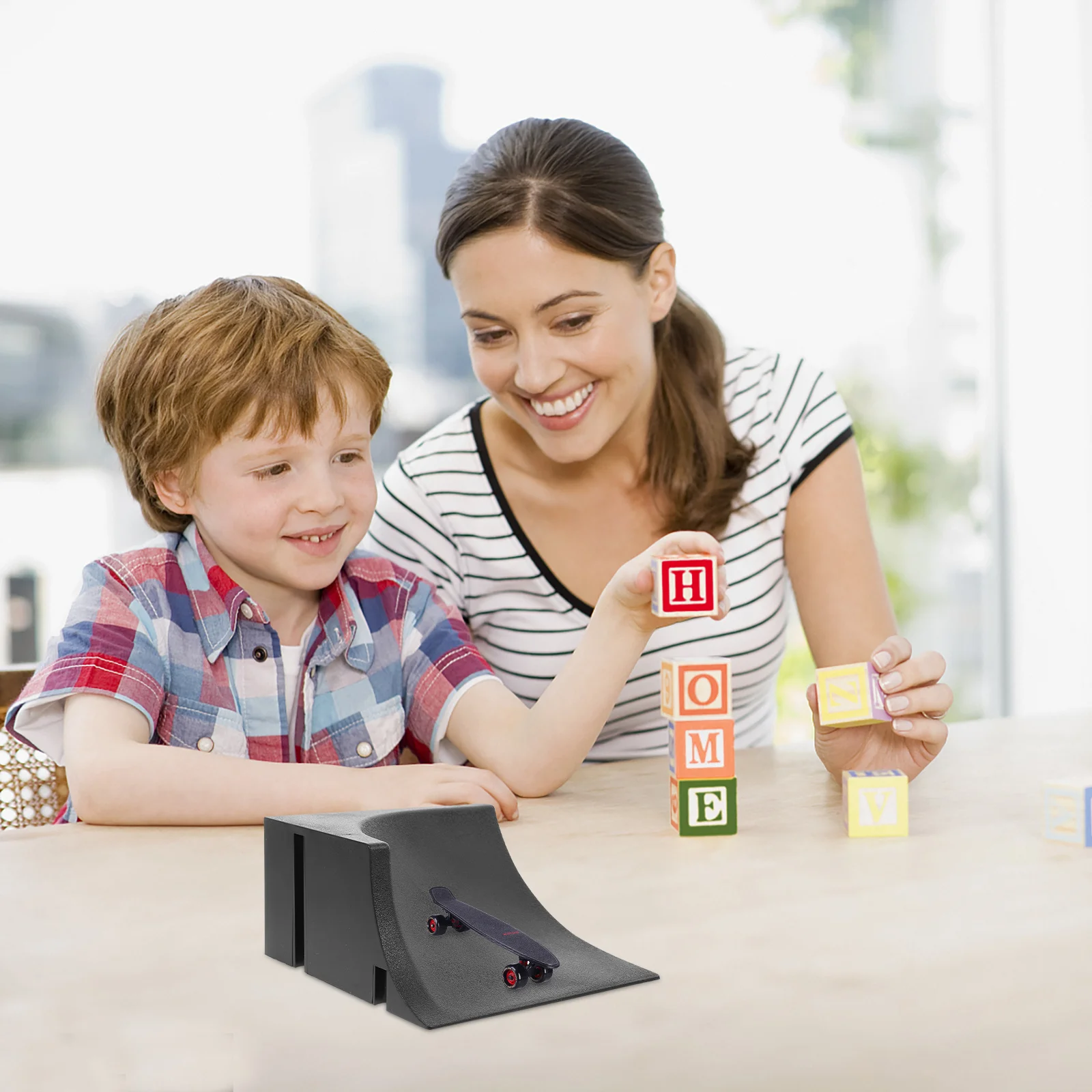 

1pc Finger Skateboard Mini Ramp Obstacle Set For Kids Creative Stress Relief Plastic Track Parts Developmental Game