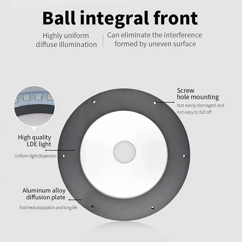Spherical Integrating Bowl Dome Light High Uniform Diffuse Light Source for Industrial Camera Surface Reflection Elimination