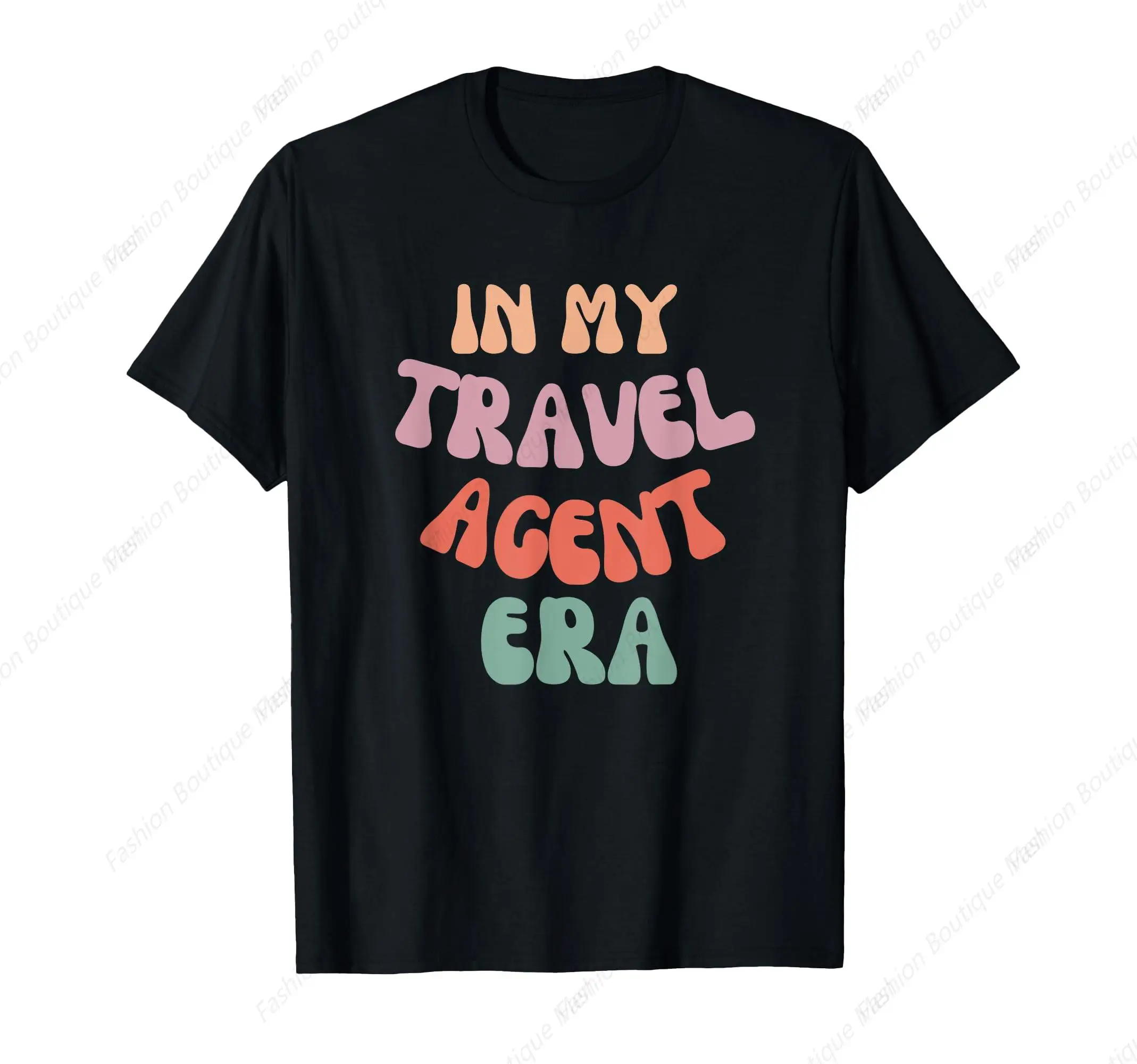 In My Travel Agent Era-T-shirt en coton à col rond, impression de lettres anglaises, motif drôle