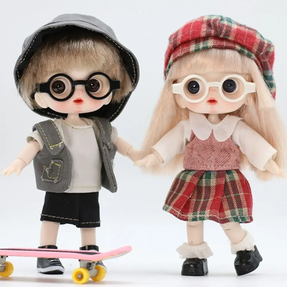 Doll Round Glasses Black Frame Miniature Round Round Frame Toy Glasses Accessories Doll Eyeglasses Cute Lovely Fashion