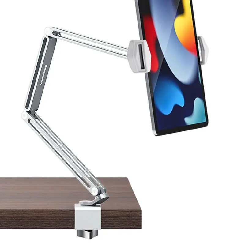 

Bed Phone Holder Aluminum Alloy Mobile Phone Support Stand Foldable Arm Clamp Tablet Hanger for Work Study Bedside Tables