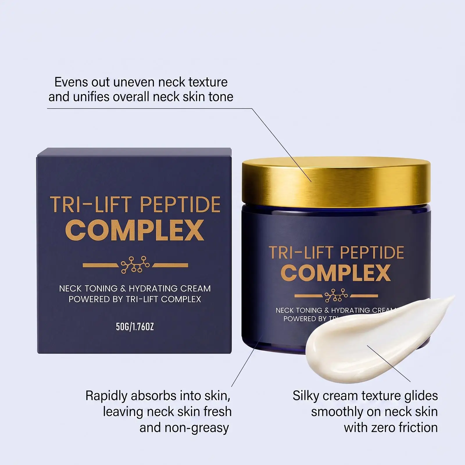 50g Tighten and Lift Neck Cream  Triple Lifting Peptide Complex Neck Moisturizing Cream Triple Firming Peptide Anti-Aging Cream