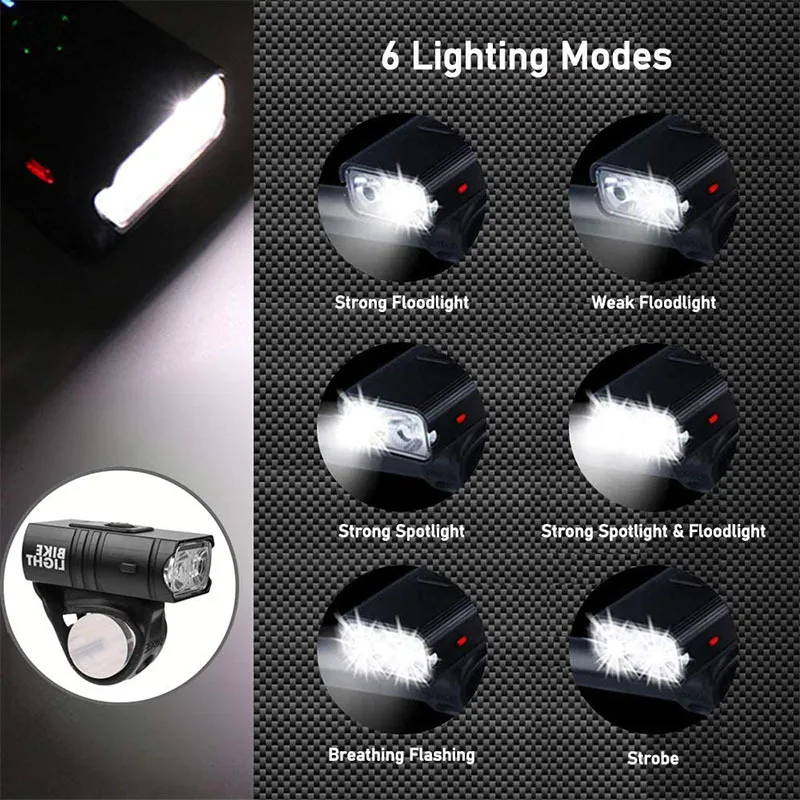 T6 LED Bike Light 1000Lumen Lamp 1200mAh USB Rechargeable Lantern Aluminium Alloy Cycling Flashlight MTB Bicycle Accessories