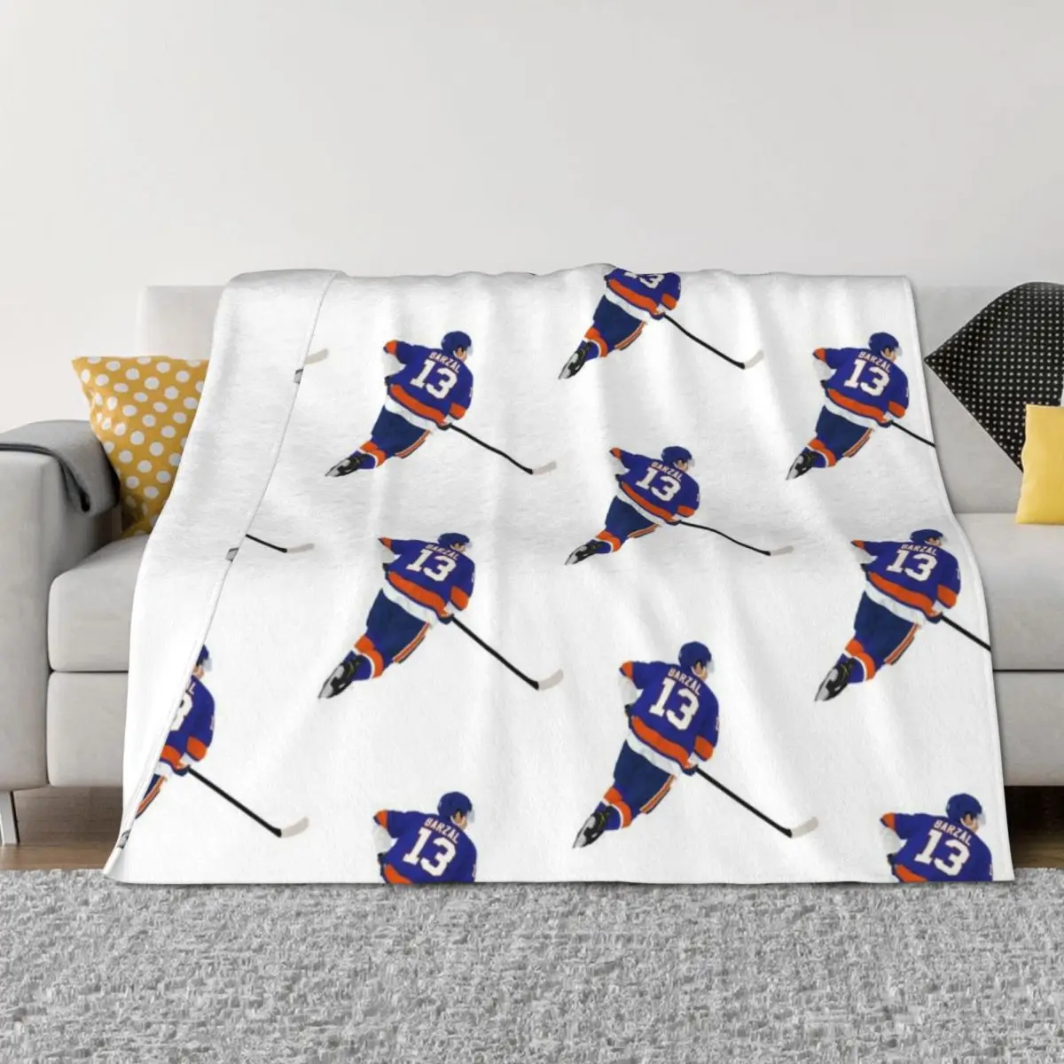 

Mathew Barzal Throw Blanket Vintage for winter Giant Sofa Moving Blankets