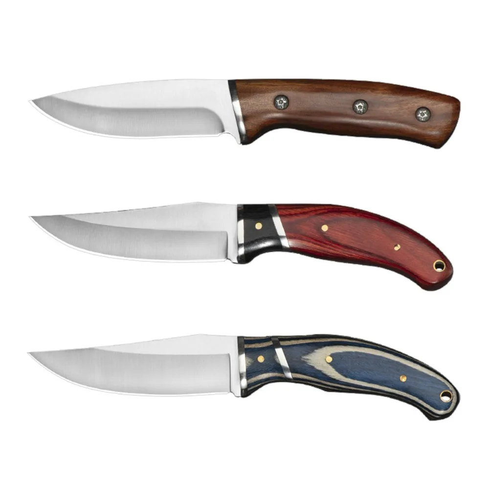 

7.5-inch Multi-purpose Knife Stainless Steel Colored Wood Handle for Portable Camping Grilling in Home Kitchens