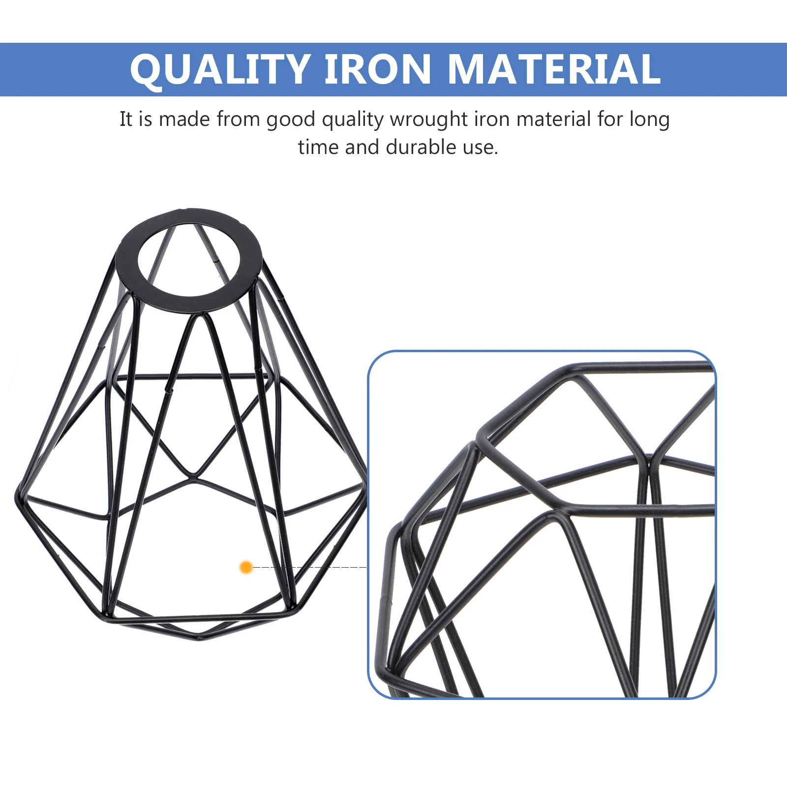 

1Pcs Iron Art Lampshade Diamond Shape Creative Decorative Lamp Cover Holder Shell Wrought Iron Household Lamp Accessory