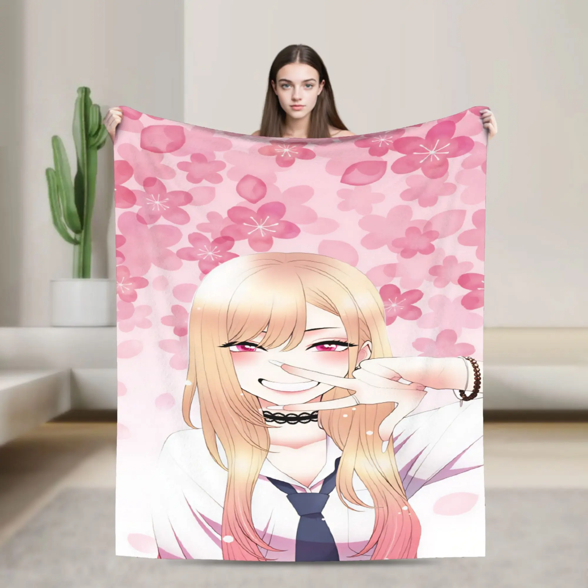 Marin Kitagawa Flannel Blanket Winter Japan Anime  Soft Throw Blanket for Children Living Room Fashion Bedspread Sofa Bed Cover