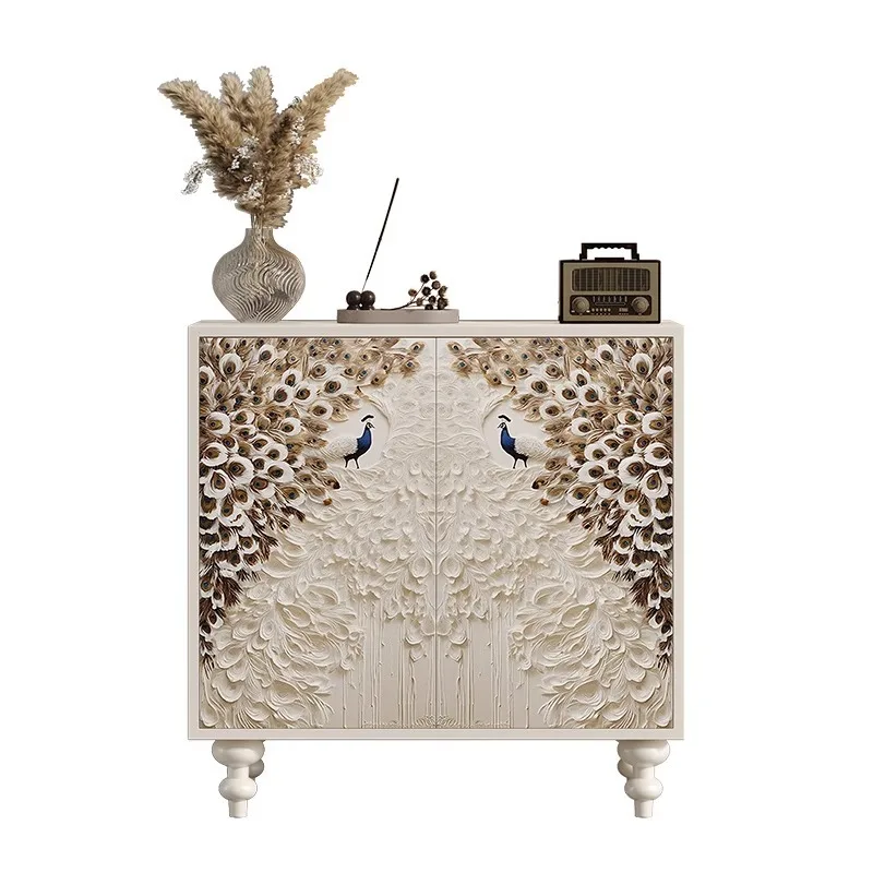 خزانة مدخل فاخرة خفيفة على الطراز الأمريكي لتزيين غرفة المعيشة المنزلية وتخزين حديث وبسيط