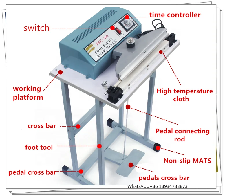 WD-FRE-300 Hochwertige Pedalbeutel-Versiegelungsmaschine