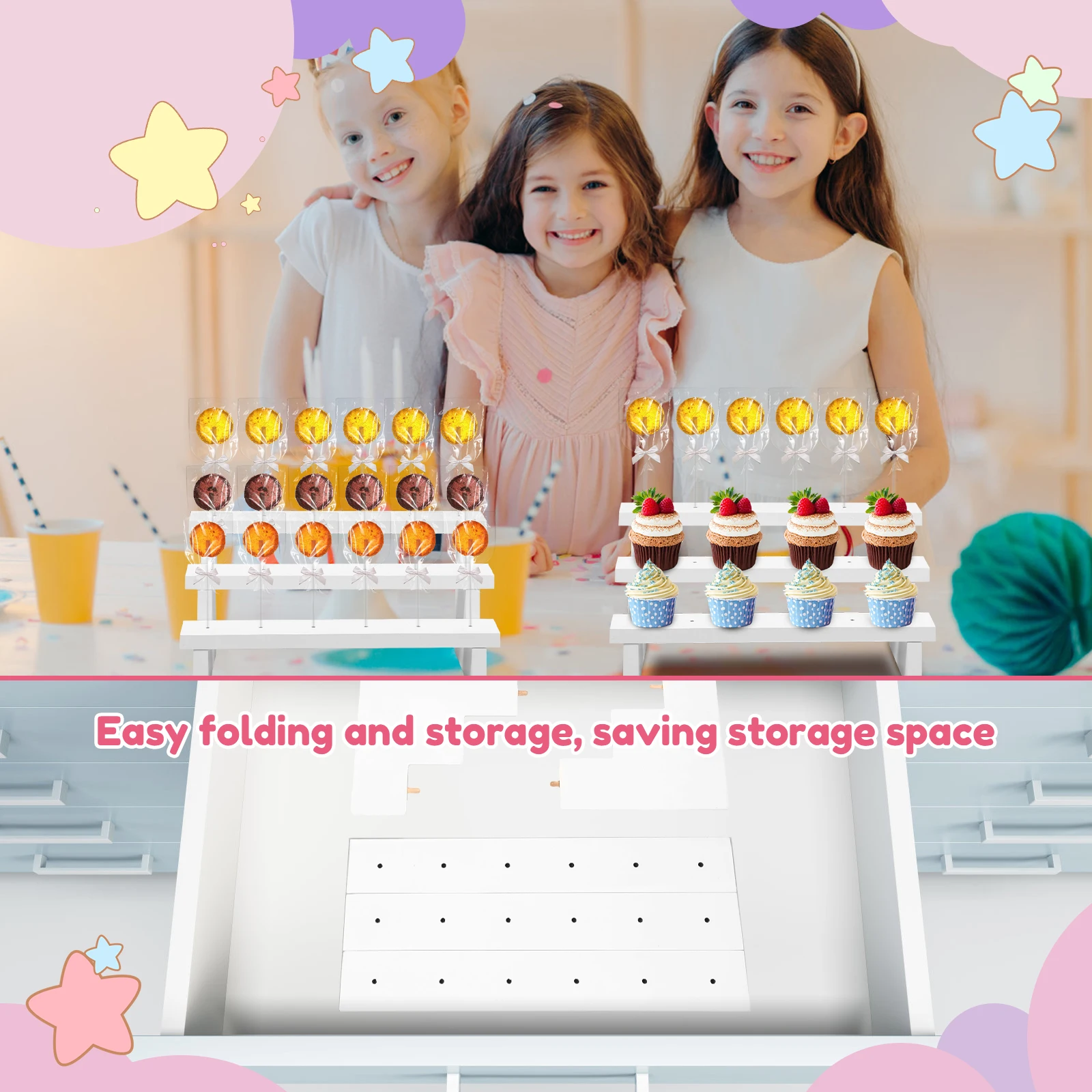 Hole Cake Pop Stand Candy Display DIY Lollipop Support Party Display Holder Kitchen Accessories Wedding Party Dessert Placement - view 5