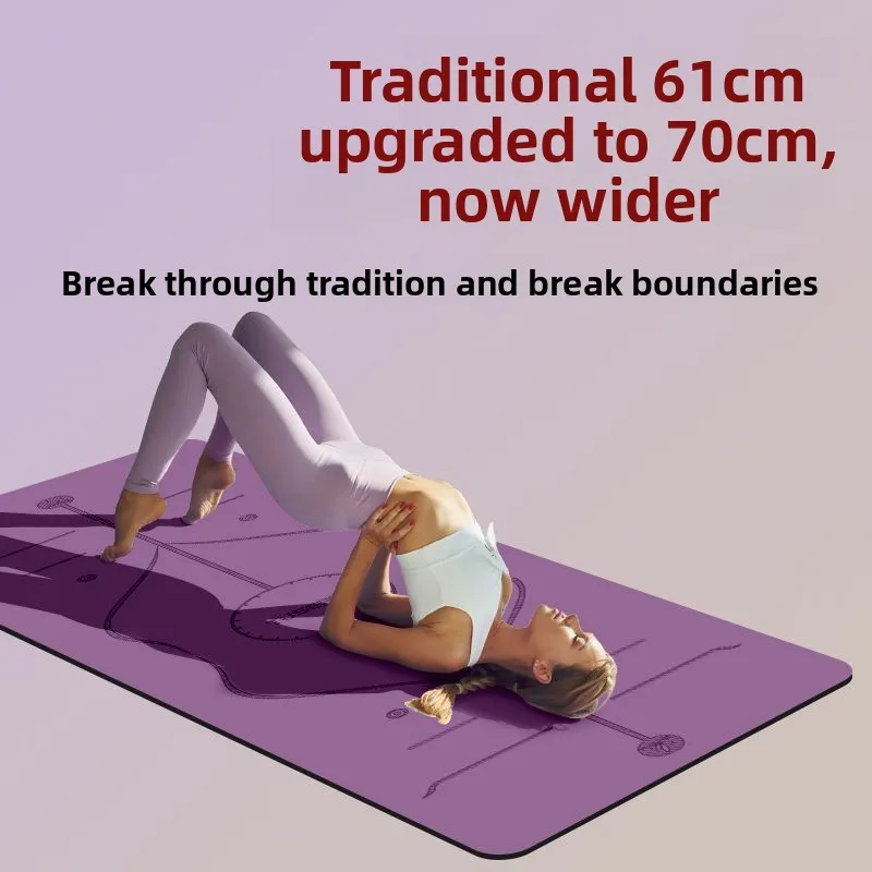 Natural Rubber Yoga Mat Pilates Coconut Diatomite Non Slip Extra Thick Extra Wide Sweat Absorbent Shock Absorbing Workout Mat