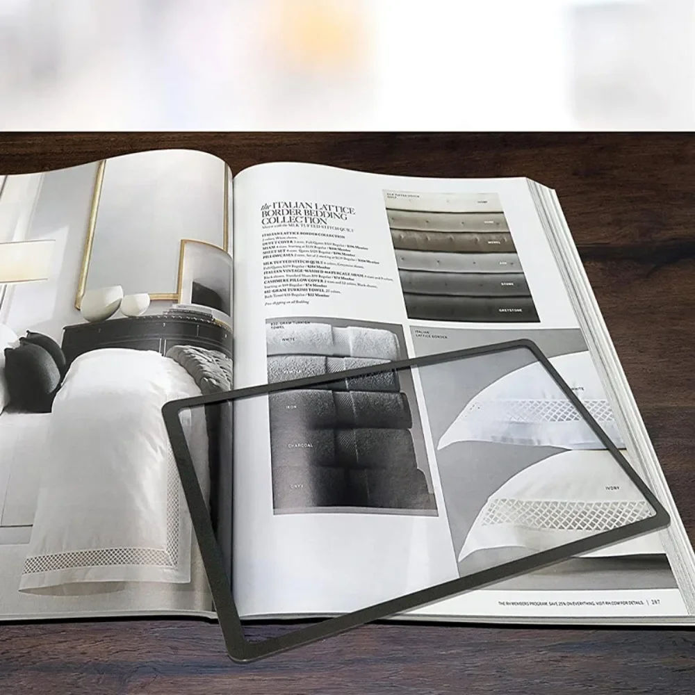 

A5 Business Card Magnifier Portable 180X120MM Large Size Transparent PVC Magnifier Reading Books Novels