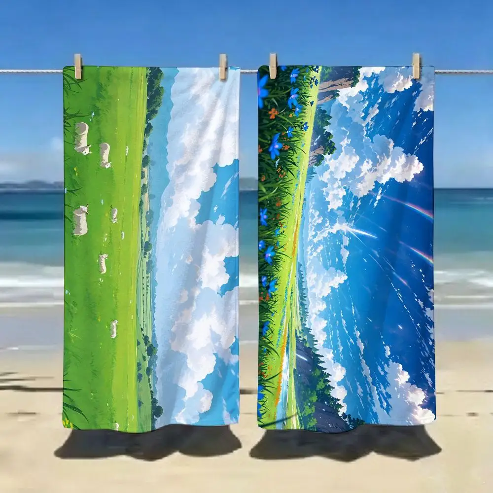 Sky The Place Promised in Our Early Days Towel ultra-fine fiber quick drying absorbent bath towel, outdoor swimming sports towel
