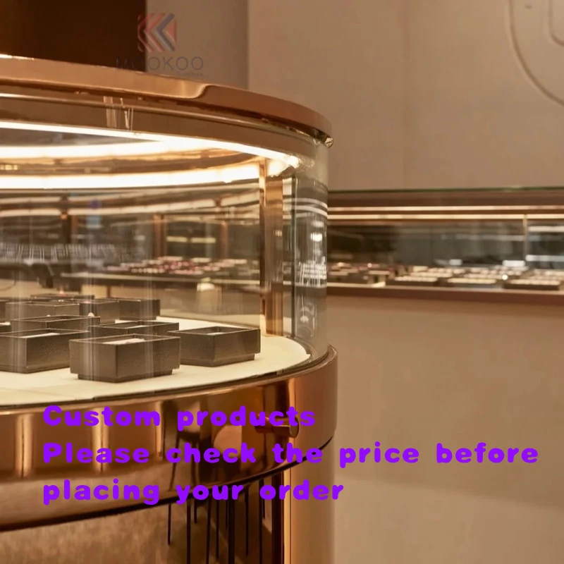 

custom.Sophisticated Curved Glass Jewelry Showcase Luxury Stores