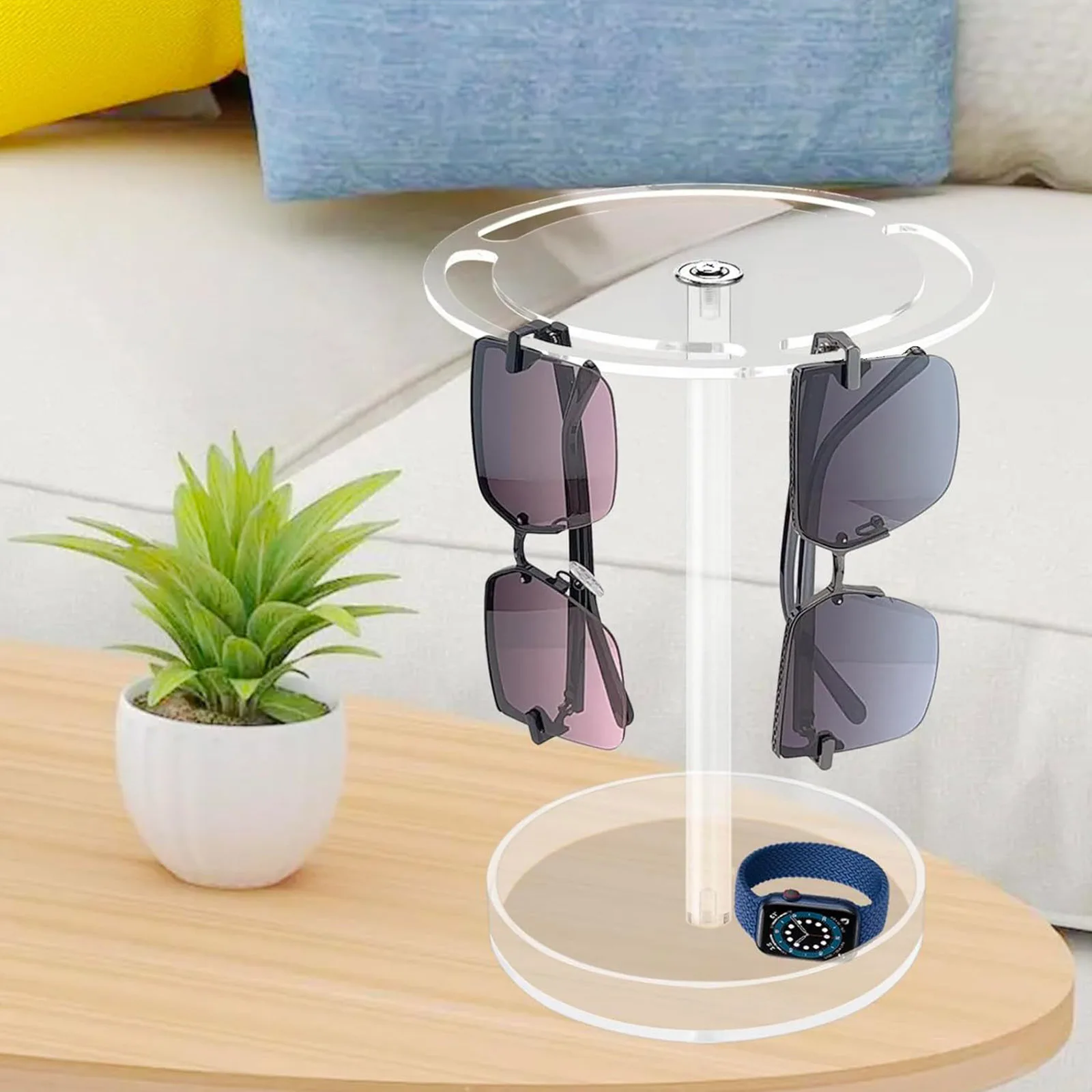 

Sunglasses Storage Rack Display Organizer Eyeglasses Holder Rotatable Acrylic Stand Black Desktop Jewelry Exhibitor