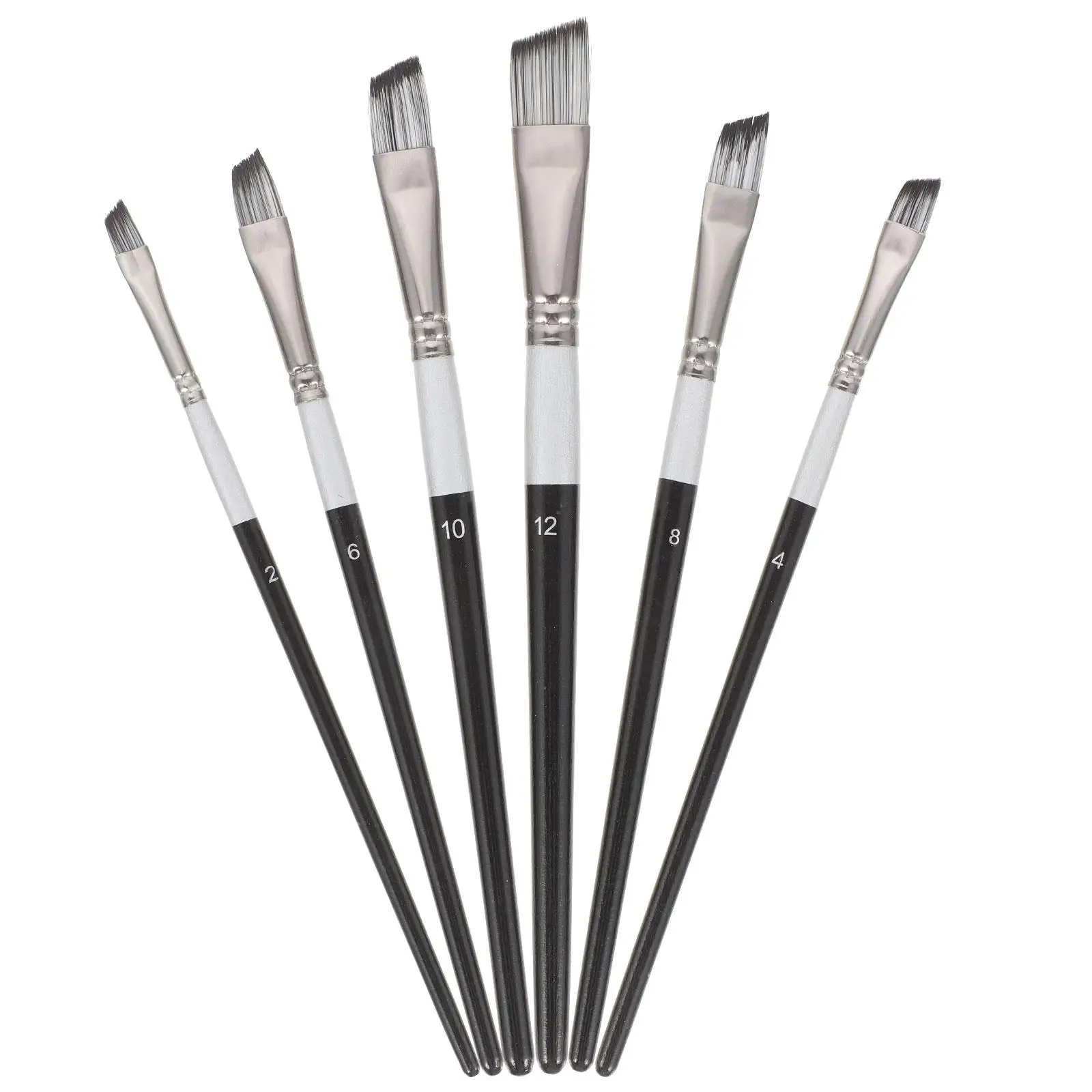 

6 Pcs Artist Paintbrush Set Wood Handle Oil Watercolor Brushes for Acrylic Painting Drawing Crafts Bulk Supplies
