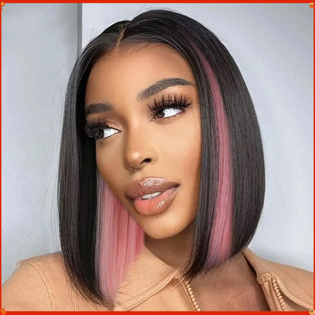 

Synthetic Short Straight Bob Wig Shoulder Length Vibrant Green Red Pink Yellow Cosplay Party Daily Use Costume Wigs for Women