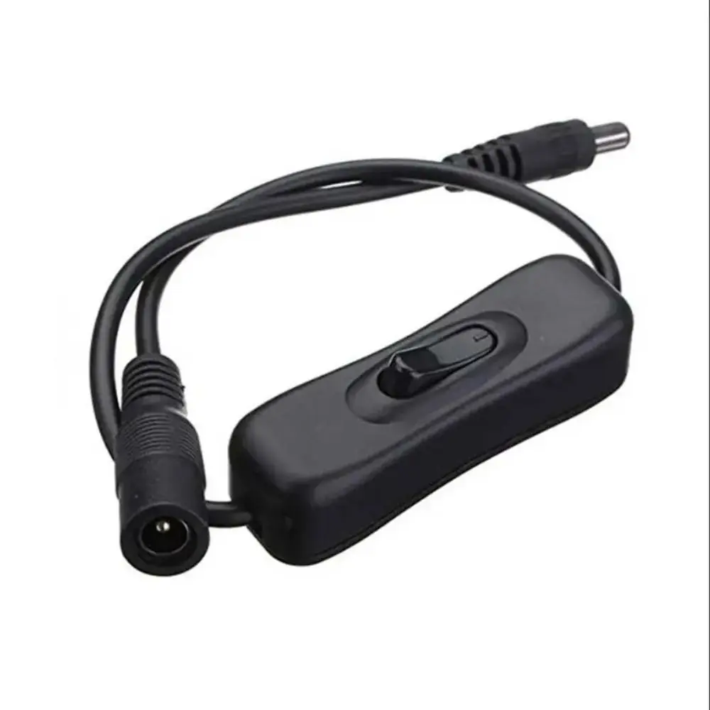 

Кнопочный переключатель постоянного тока 12 В, черный, белый цвет, пластиковый разъем постоянного тока, женский и мужской кабель питания, светодиодная лента